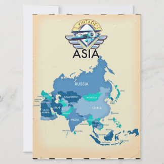 Invitación Mapa De Vintage De Asia