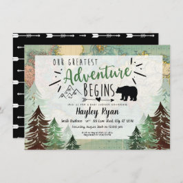 Invitación Mapa de Vintage Niño Nuestra Mayor Aventura