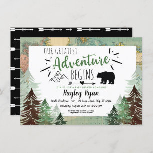 Invitación Mapa de Vintage Niño Nuestra Mayor Aventura Invita