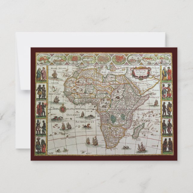 Invitación Mapa del Antiguo Mundo de África de Blaeu, c.1635 (Anverso)