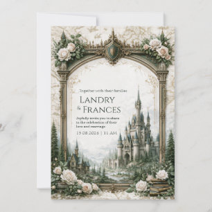 Invitación Mapa del Castillo de Rosa de Marfil Boda