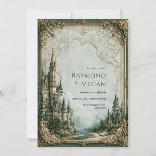 Invitación Mapa del Castillo Esmeralda Boda