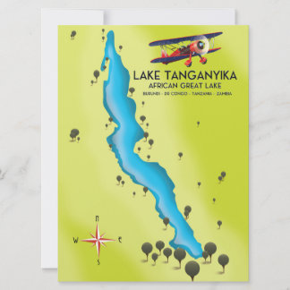 Invitación Mapa del lago Tanganica gran lago africano