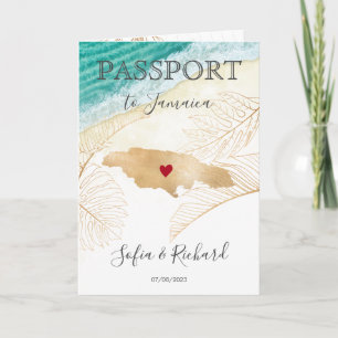 Invitación Mapa del mundo del pasaporte de destino de Boda de