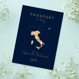 Invitación Mapa del mundo del pasaporte de destino para Bodas