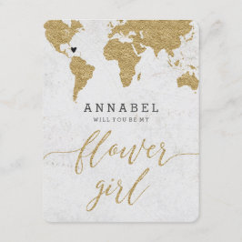 Invitación Mapa del mundo del Relieve metalizado dorado serás