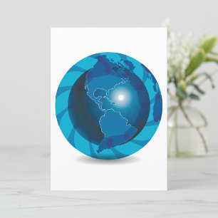 Invitación Mapa del mundo globo terráqueo azul moderno