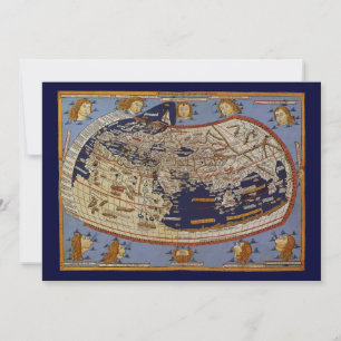 Invitación Mapa del mundo ptolemaico antiguo, Johannes de Arn