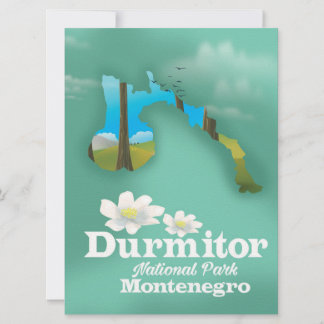 Invitación mapa del parque nacional Durmitor, Montenegro