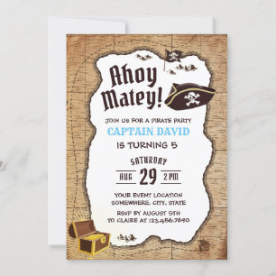 Invitación Mapa del tesoro de aventuras de la fiesta de cumpl