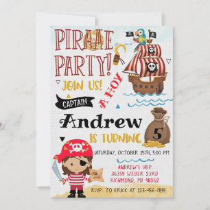 Invitación Mapa del Tesoro de la Fiesta de Cumpleaños Persona