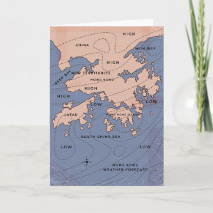 Invitación Mapa del tiempo antiguo de Hong Kong