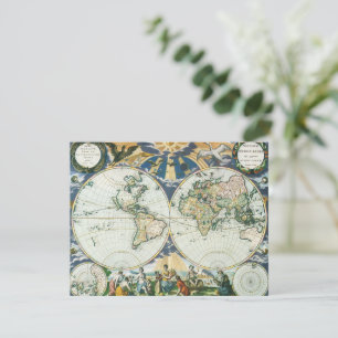 Invitación Mapa del Viejo Mundo Antiguo Vintage de Pieter Goo