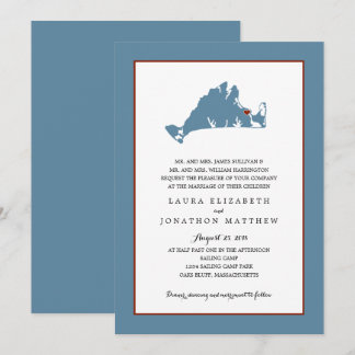 Invitación Mapa el | del viñedo de Edgartown Marthas que se