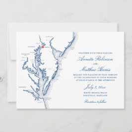 Invitación Mapa elegante de Earlville Maryland