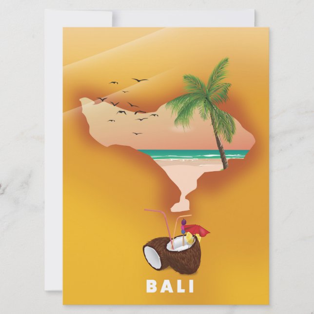 Invitación Mapa ilustrado de Bali (Anverso)