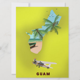 Invitación Mapa ilustrado de Guam cartel de viaje