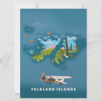 Invitación mapa ilustrado de las islas Malvinas
