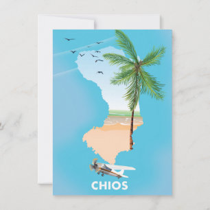 Invitación Mapa ilustrado de Quíos Grecia.