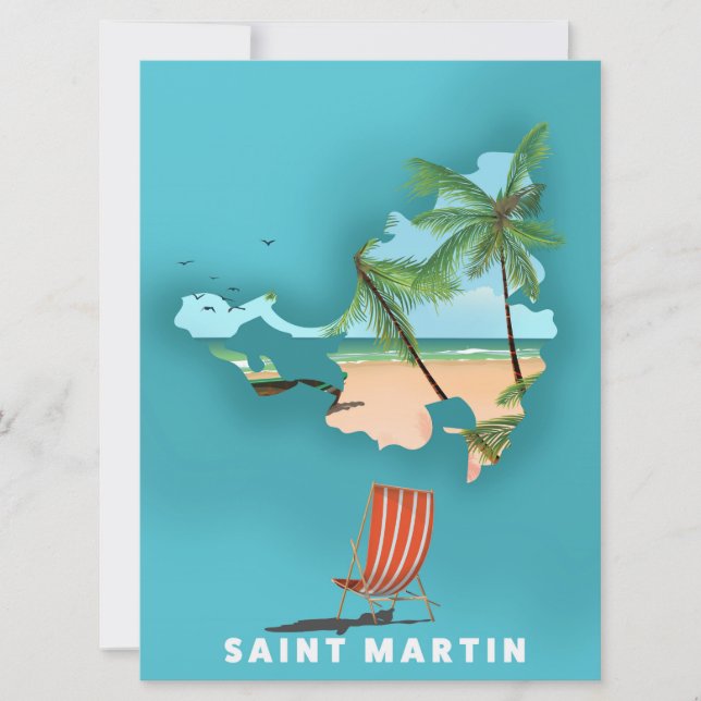 Invitación Mapa ilustrado de San Martín. (Anverso)