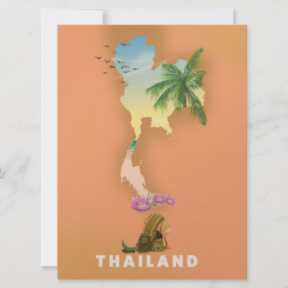 Invitación Mapa ilustrado de Tailandia