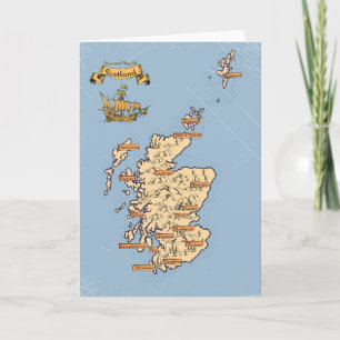 Invitación Mapa ilustrado de viajes de Escocia