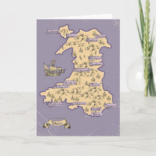Invitación Mapa ilustrado de viajes de Gales