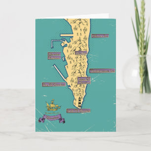 Invitación Mapa ilustrado de viajes de Gibraltar