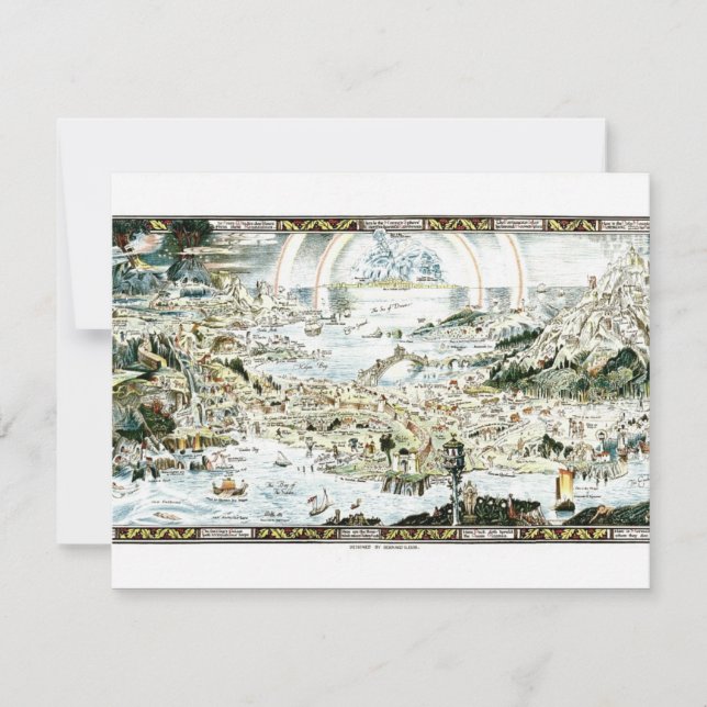 Invitación Mapa Imaginario de las Islas Fairyland 1920 (Anverso)