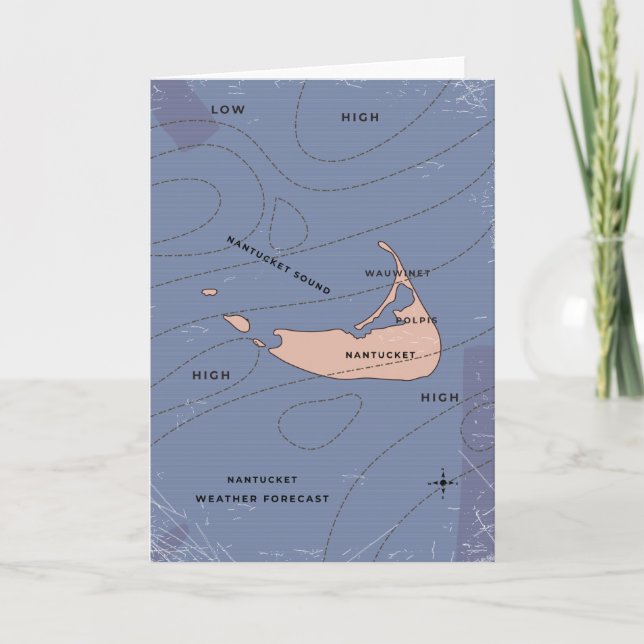 Invitación mapa meteorológico de Nantucket EE. UU. (Anverso)
