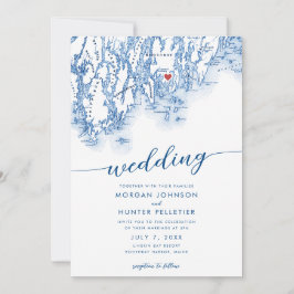 Invitación Mapa Minimalista Moderno de Boothbay Harbor Maine 