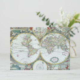 Invitación Mapa Mundial de Antigüedades del Siglo XVII, Frede