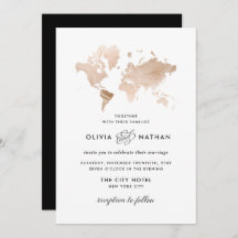Mapa mundial de glamour | Elegante Boda del tema d