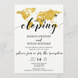 Invitación Mapa Mundial de Oro Estamos escapándonos invitació