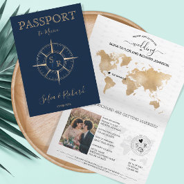 Invitación Mapa mundial de pasaporte de destino de Boda de Mé