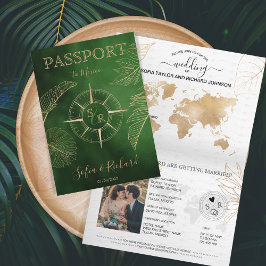 Invitación Mapa mundial de pasaporte de destino de Boda de Mé