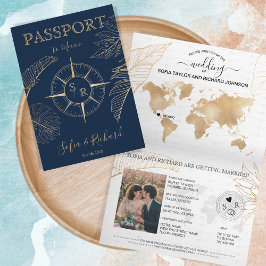 Invitación Mapa mundial de pasaporte de destino de Boda de Mé