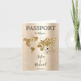 Invitación Mapa Mundial de Pasaporte de Destino de boda Méxic