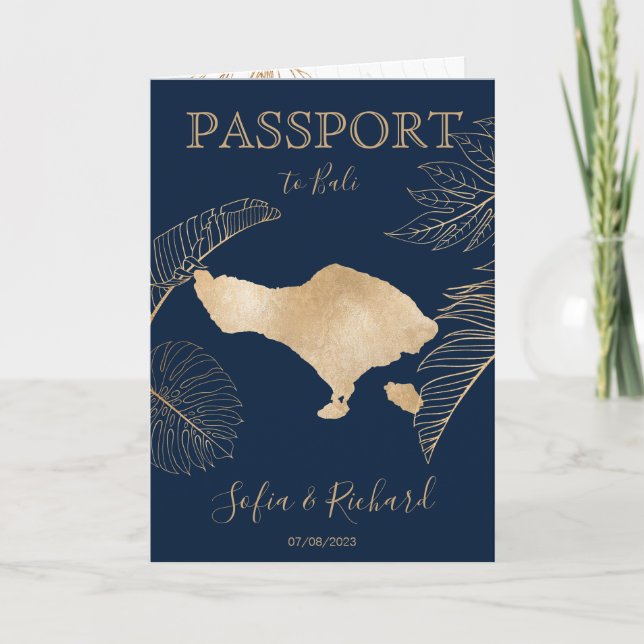 Invitación Mapa mundial de pasaporte de destino de los Bodas  (Anverso)