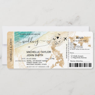 Invitación Mapa Mundial de Pases de Embarque Playa de Filipin