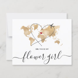 Invitación Mapa Mundial El Oro Serás Mi CHICA FLORES
