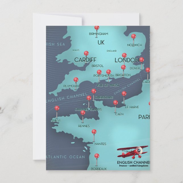 Invitación Mapa náutico del Canal de la Mancha (Reverso)