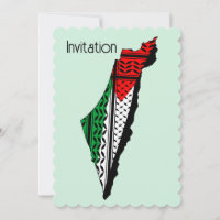 Mapa palestino con bandera y patrón de Keffiyeg