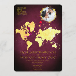 Invitación Mapa Personalizado de la Boda del Viaje de Amor