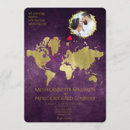 Invitación Mapa Personalizado de la Boda del Viaje de Amor