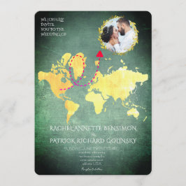 Invitación Mapa Personalizado de la Boda del Viaje de Amor