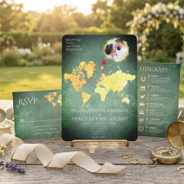 Invitación Mapa Personalizado de la Boda del Viaje de Amor