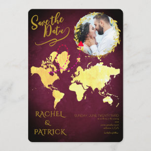 Invitación Mapa Personalizado de Nuestro Viaje de Amor Guarda