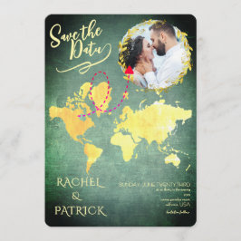 Invitación Mapa Personalizado de Nuestro Viaje de Amor Guarde