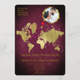 Invitación Mapa Personalizado de Viaje de Amor Boda